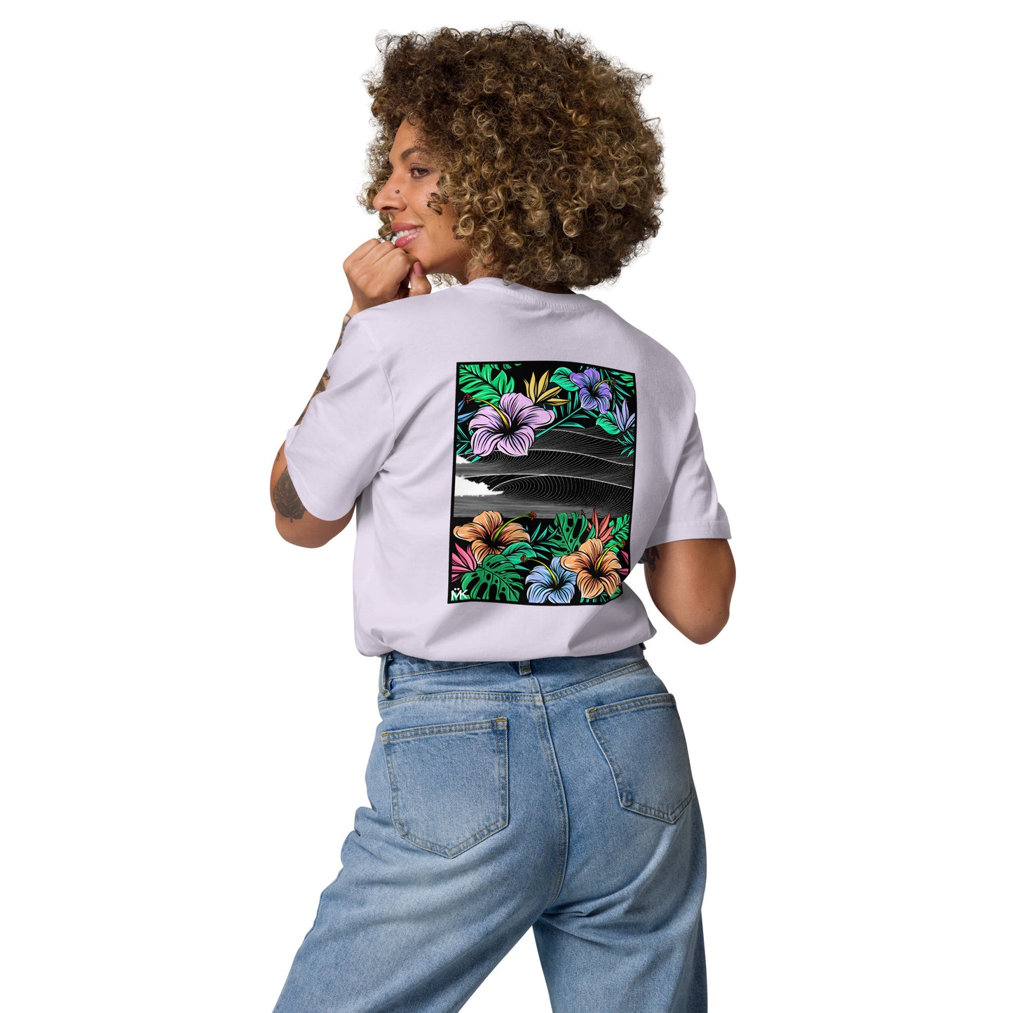Sous les tropiques - T shirt long Femme Coton BIO